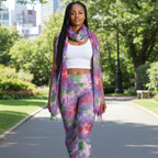 Watercolor Leggings & Scarf Set – Matching Artistic Women’s Outfit