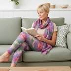 Watercolor Leggings & Scarf Set – Matching Artistic Women’s Outfit