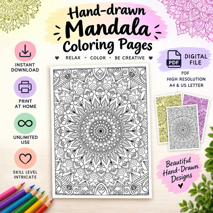 Volume Mandala Coloring Pages — Instant Digital Download