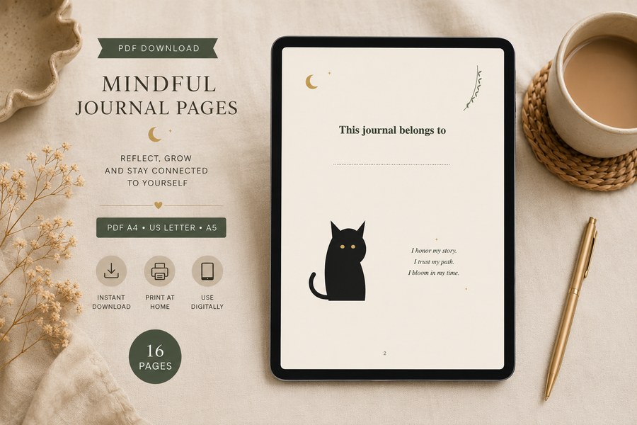 Cozy Moon Cats Journal PDF Download – Ein Ort zum Träumen, Nachdenken und Wachsen