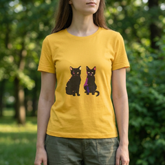 Lifestyle close-up of a person wearing a colorful mandala art T-shirt, highlighting the vibrant print and soft fabric