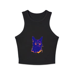 Abstract Blue Cat Watercolor Racerback Tank Top Tank Top - Blululi