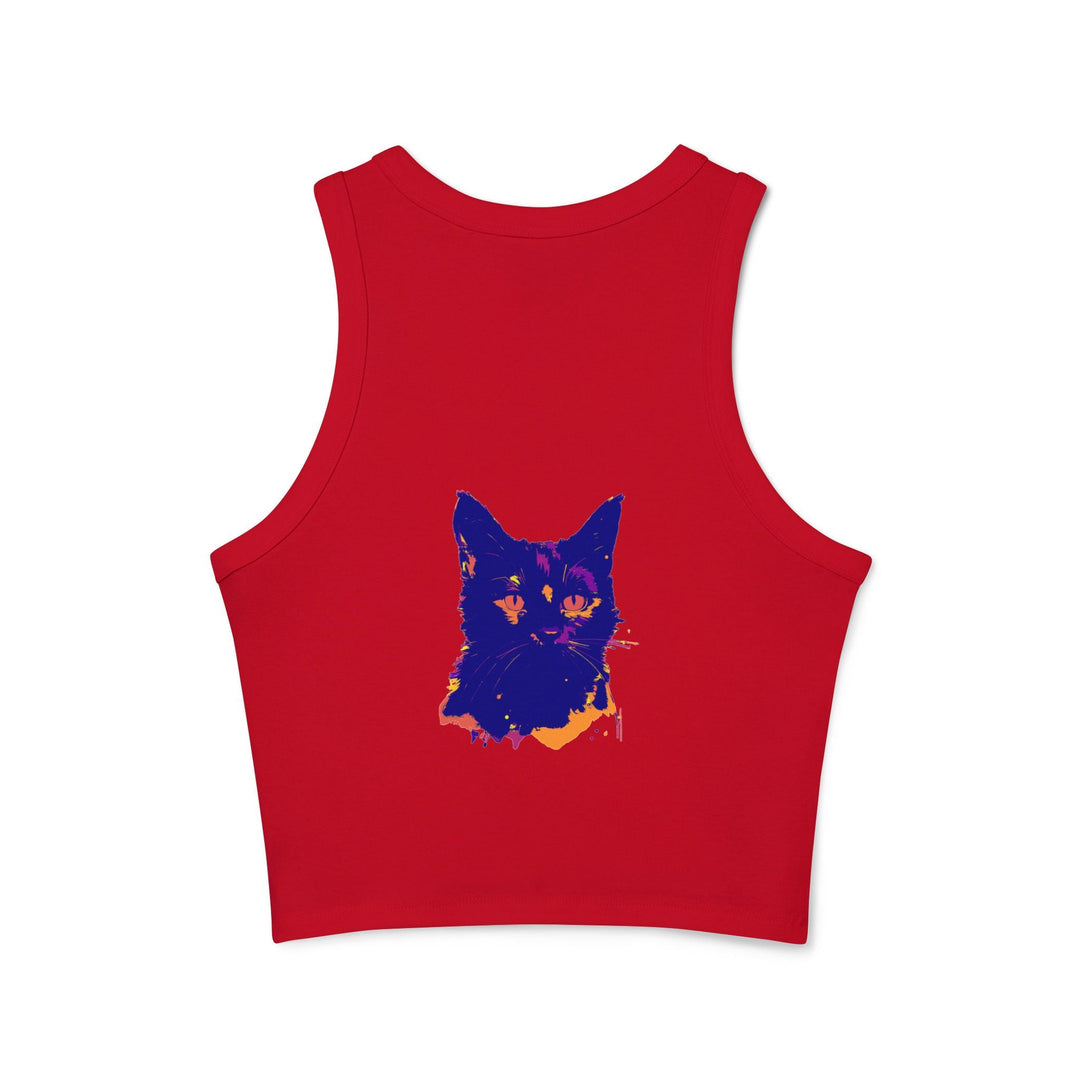 Abstract Blue Cat Watercolor Racerback Tank Top Tank Top - Blululi