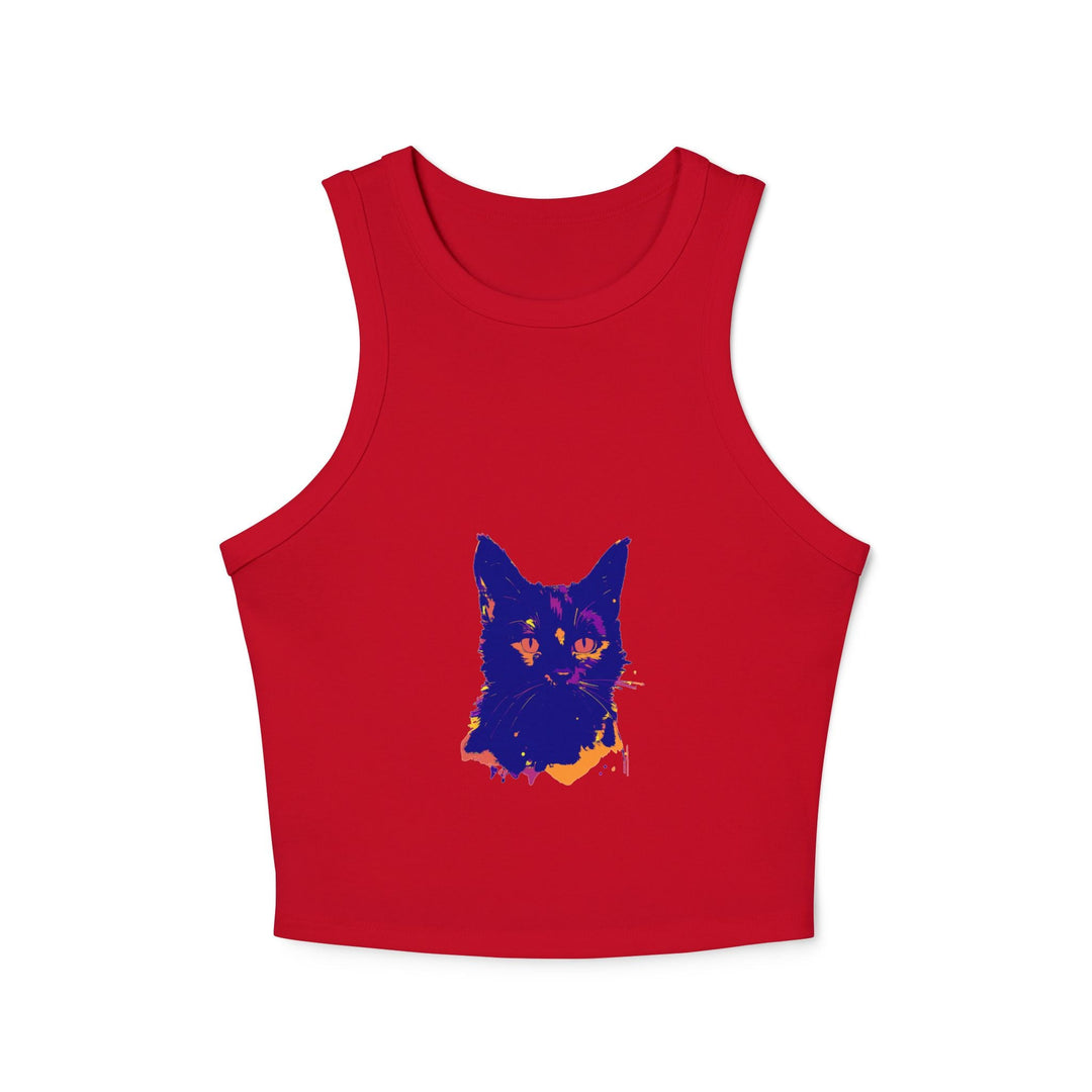 Abstract Blue Cat Watercolor Racerback Tank Top Tank Top - Blululi