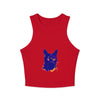 Abstract Blue Cat Watercolor Racerback Tank Top Tank Top - Blululi