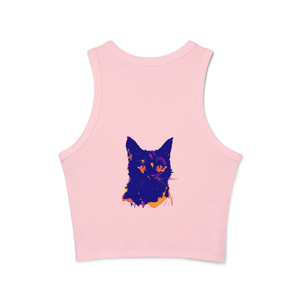 Abstract Blue Cat Watercolor Racerback Tank Top Tank Top - Blululi