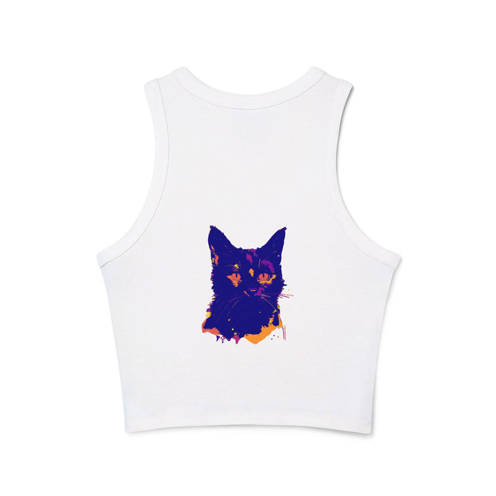 Abstract Blue Cat Watercolor Racerback Tank Top Tank Top - Blululi