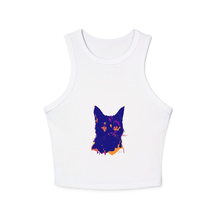 Abstract Blue Cat Watercolor Racerback Tank Top Tank Top - Blululi