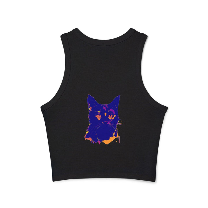 Abstract Blue Cat Watercolor Racerback Tank Top Tank Top - Blululi