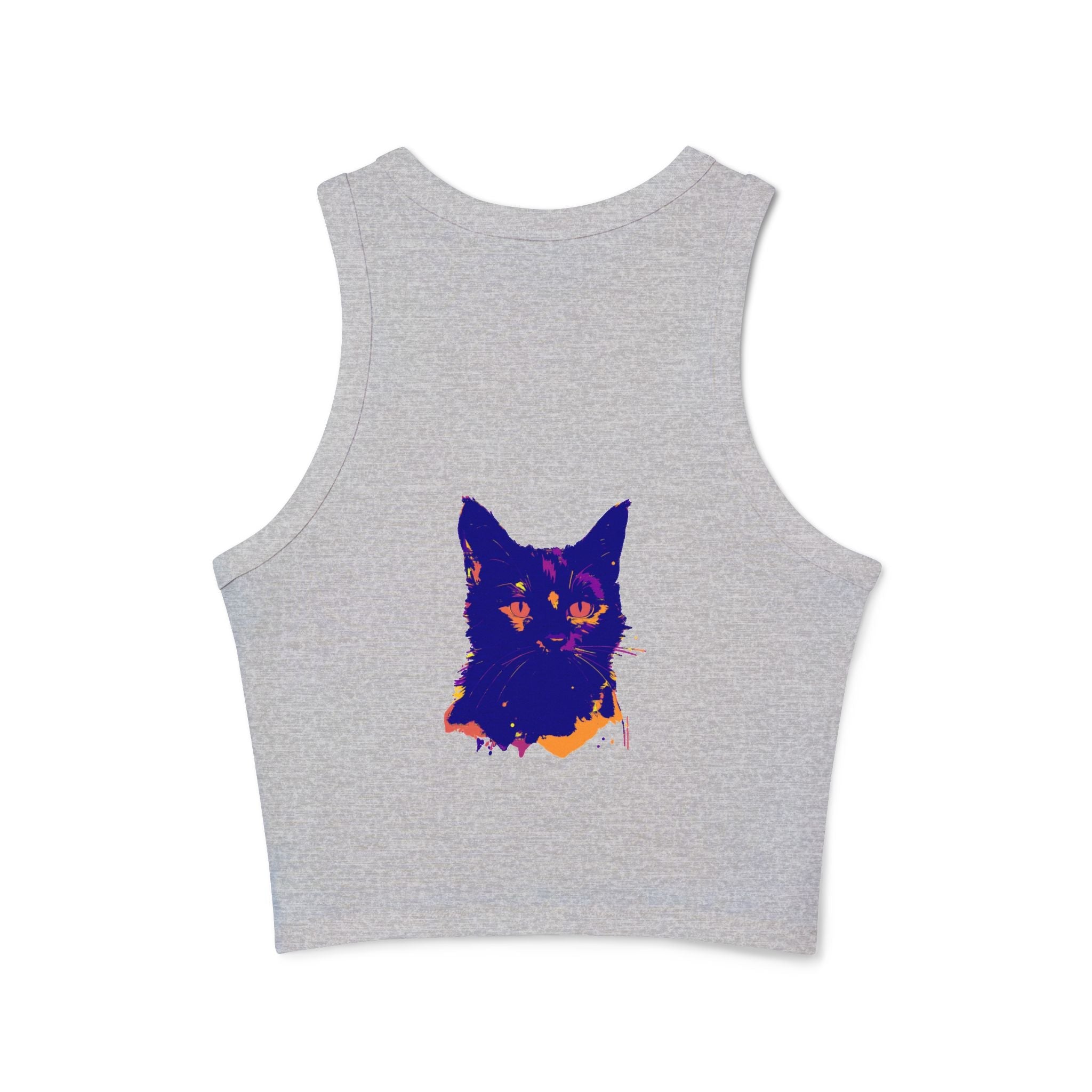 Abstract Blue Cat Watercolor Racerback Tank Top Tank Top - Blululi