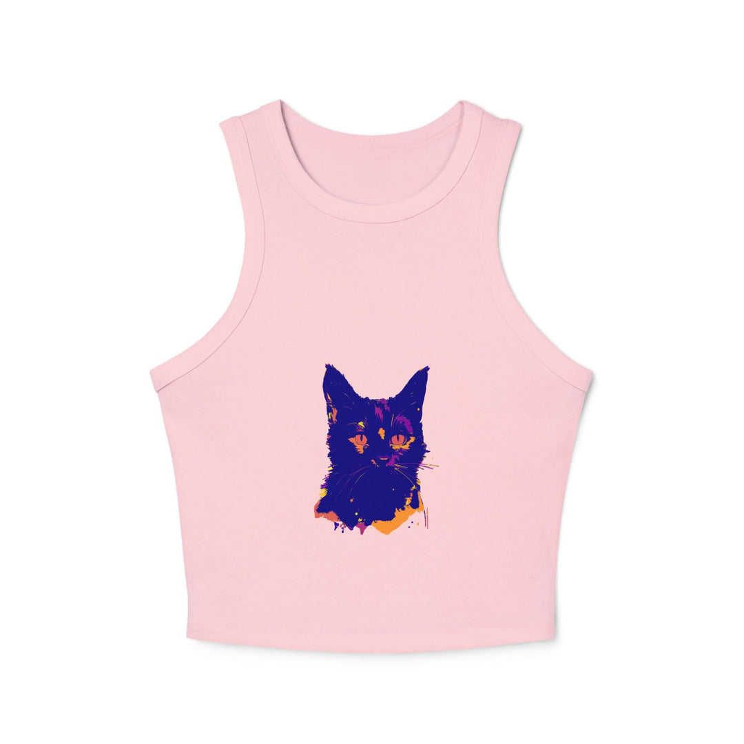 Abstract Blue Cat Watercolor Racerback Tank Top Tank Top - Blululi