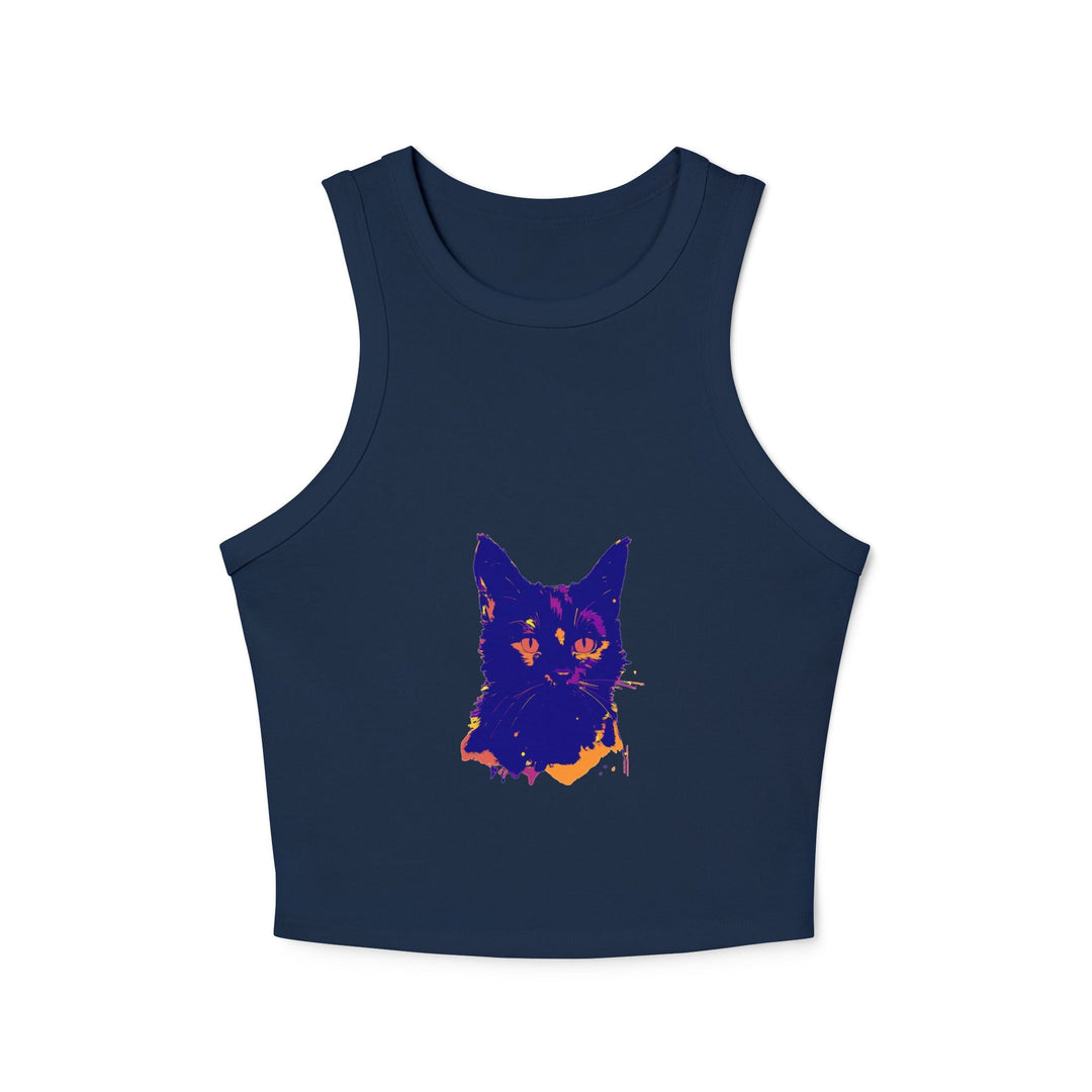 Abstract Blue Cat Watercolor Racerback Tank Top Tank Top - Blululi