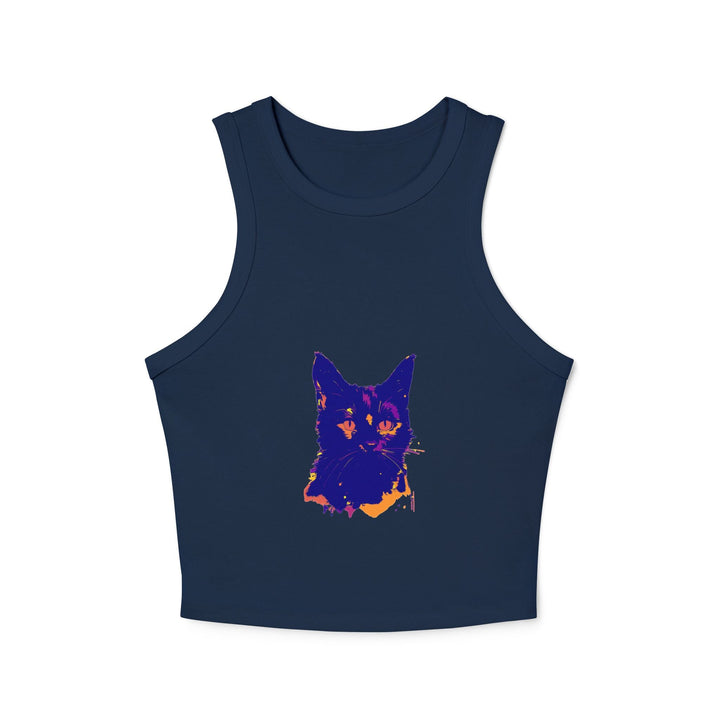 Abstract Blue Cat Watercolor Racerback Tank Top Tank Top - Blululi