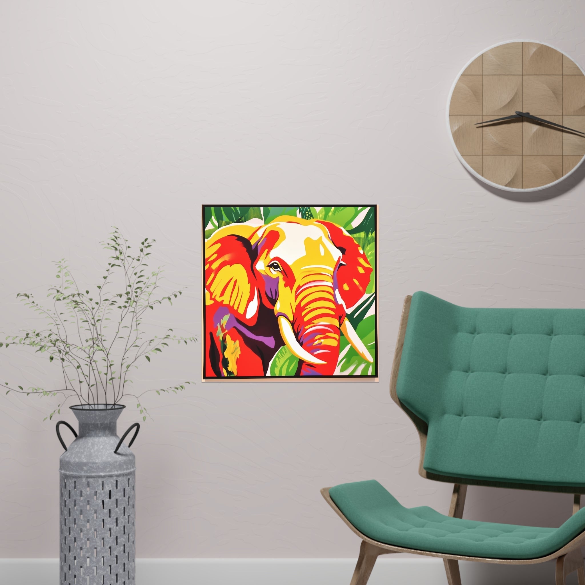 Abstract Elephant Art Print - Colorful Savanna Poster - Blululi