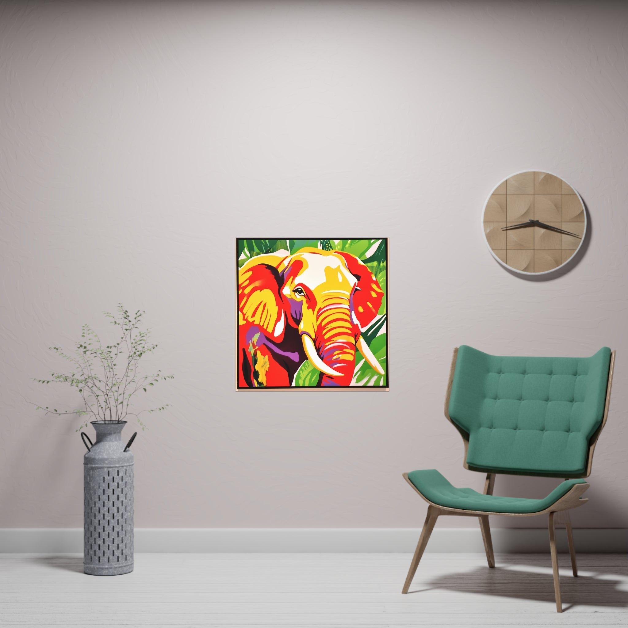 Abstract Elephant Art Print - Colorful Savanna Poster - Blululi