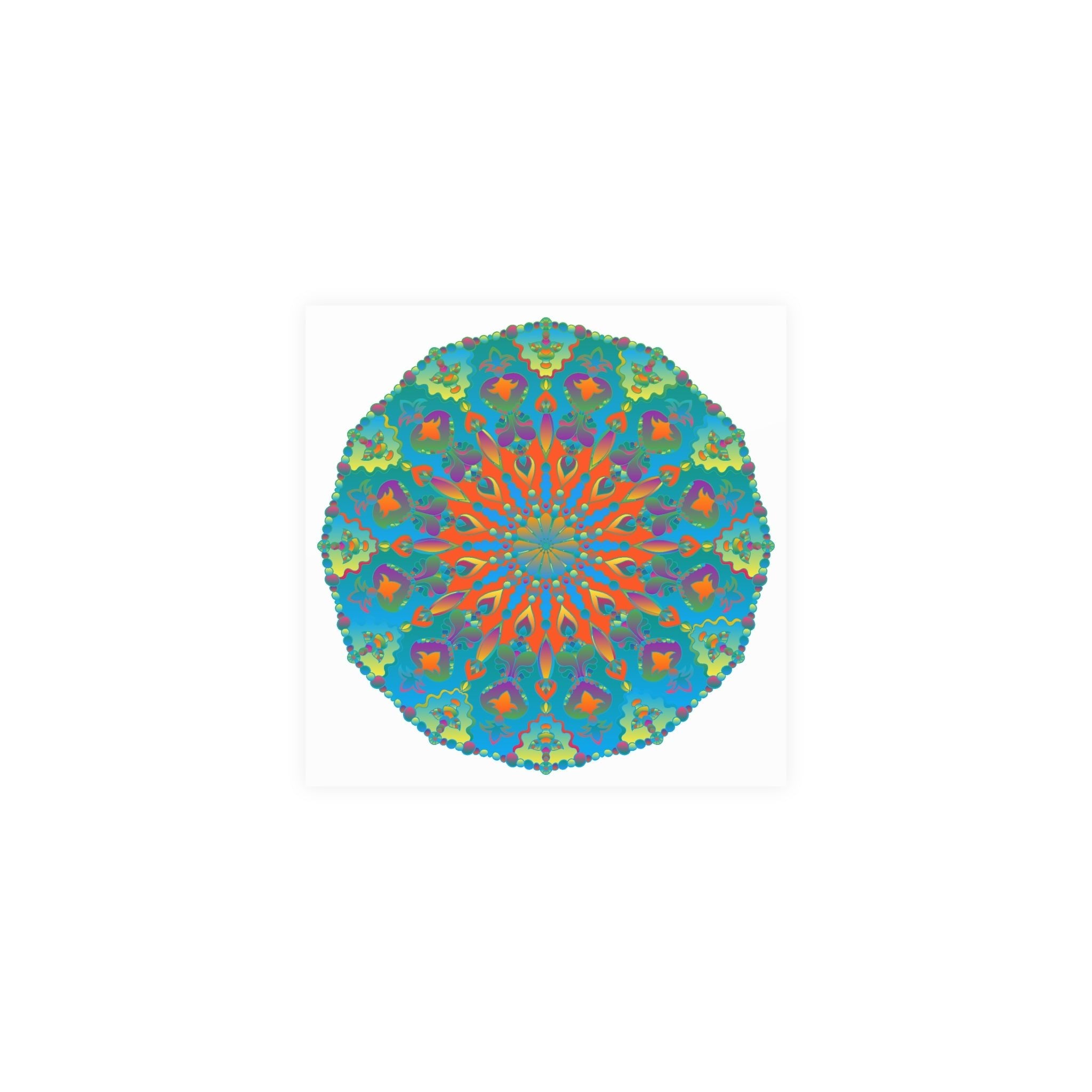 Abstract Geometric Mandala Poster - Colorful Art Print Poster - Blululi