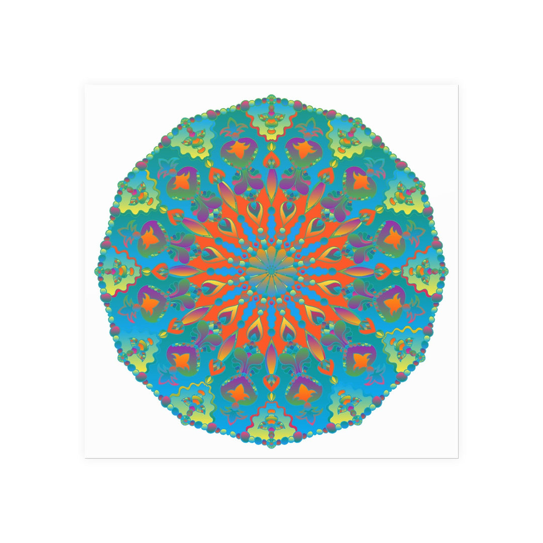 Abstract Geometric Mandala Poster - Colorful Art Print Poster - Blululi