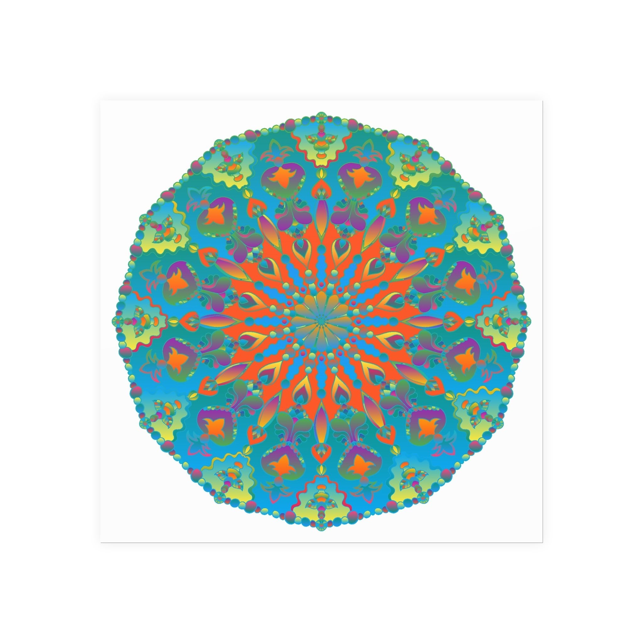 Abstract Geometric Mandala Poster - Colorful Art Print Poster - Blululi