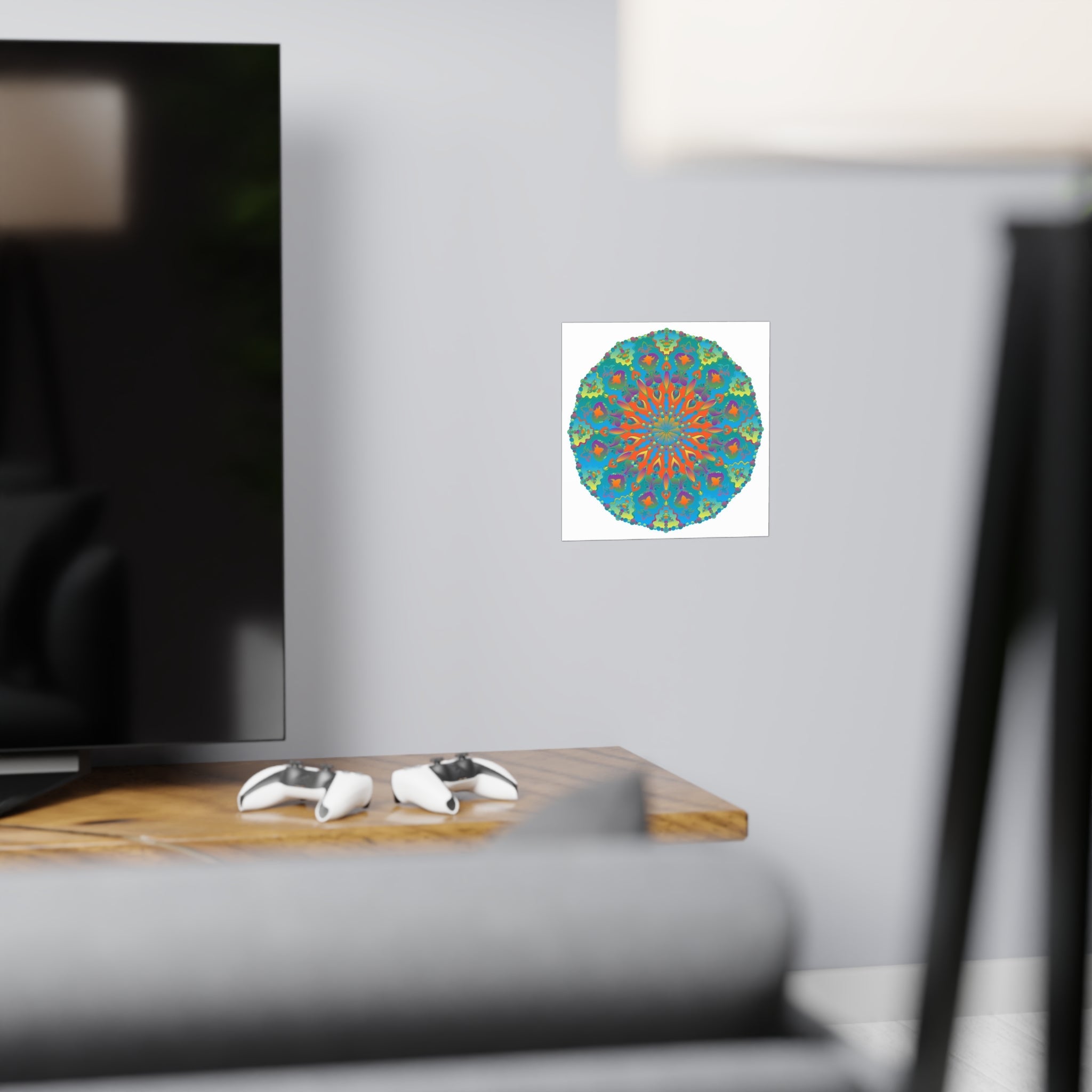 Abstract Geometric Mandala Poster - Colorful Art Print Poster - Blululi