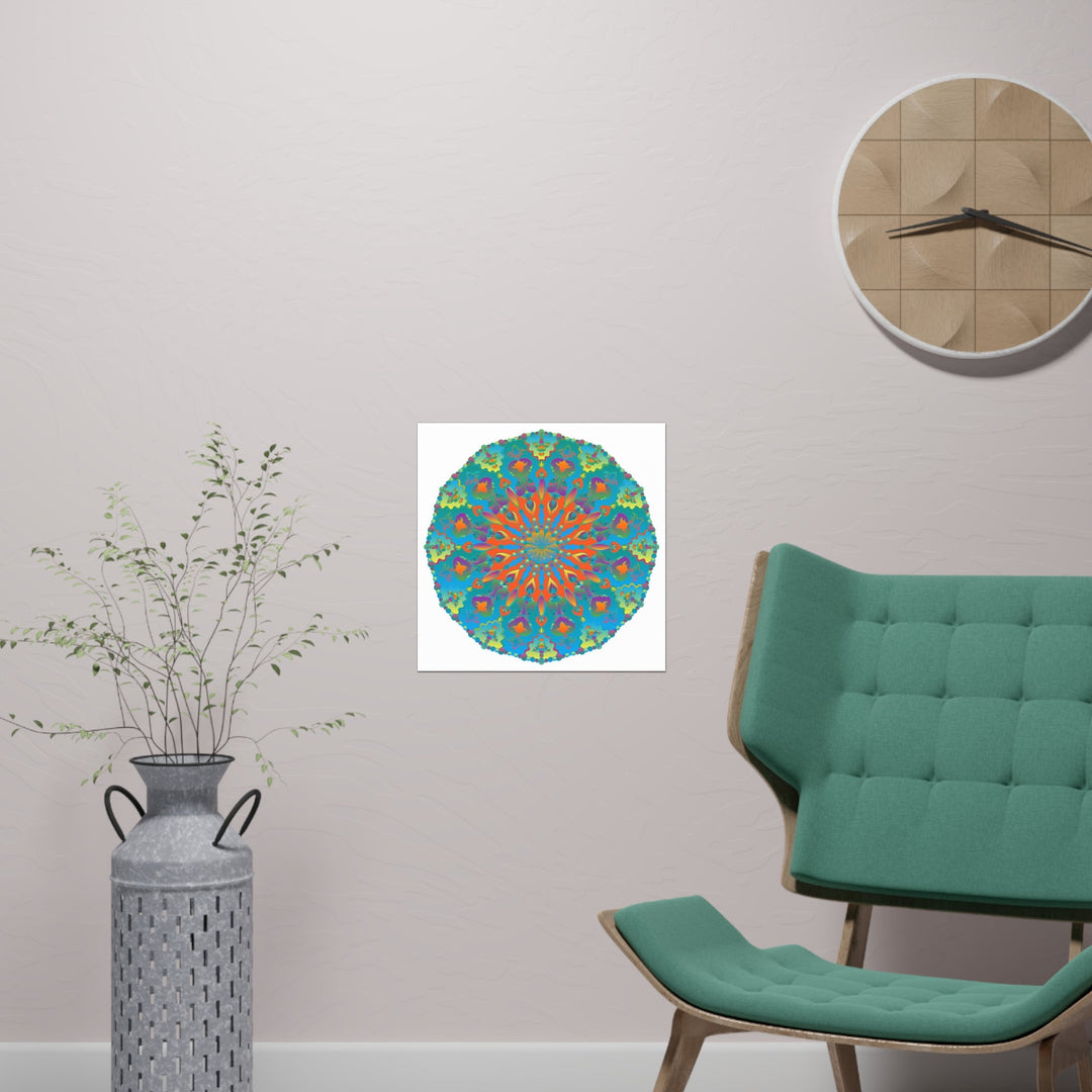 Abstract Geometric Mandala Poster - Colorful Art Print Poster - Blululi