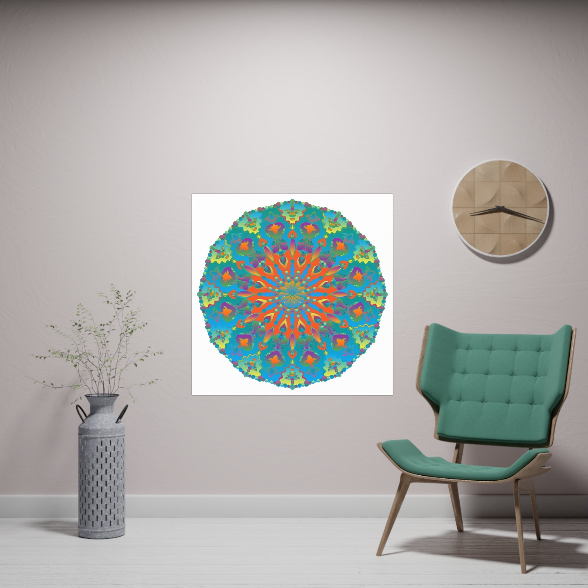 Abstract Geometric Mandala Poster - Colorful Art Print Poster - Blululi