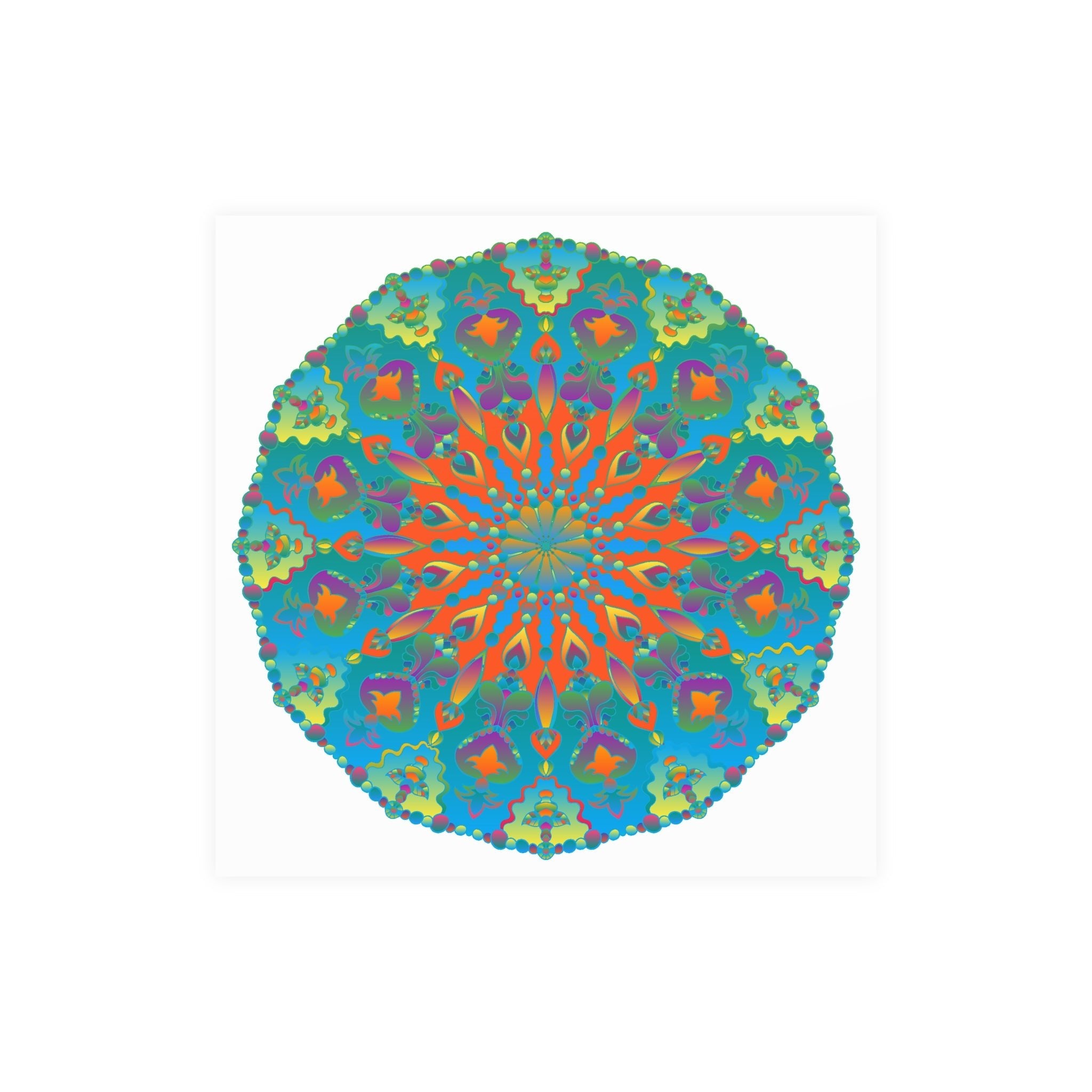 Abstract Geometric Mandala Poster - Colorful Art Print Poster - Blululi