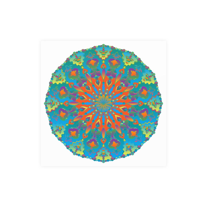 Abstract Geometric Mandala Poster - Colorful Art Print Poster - Blululi