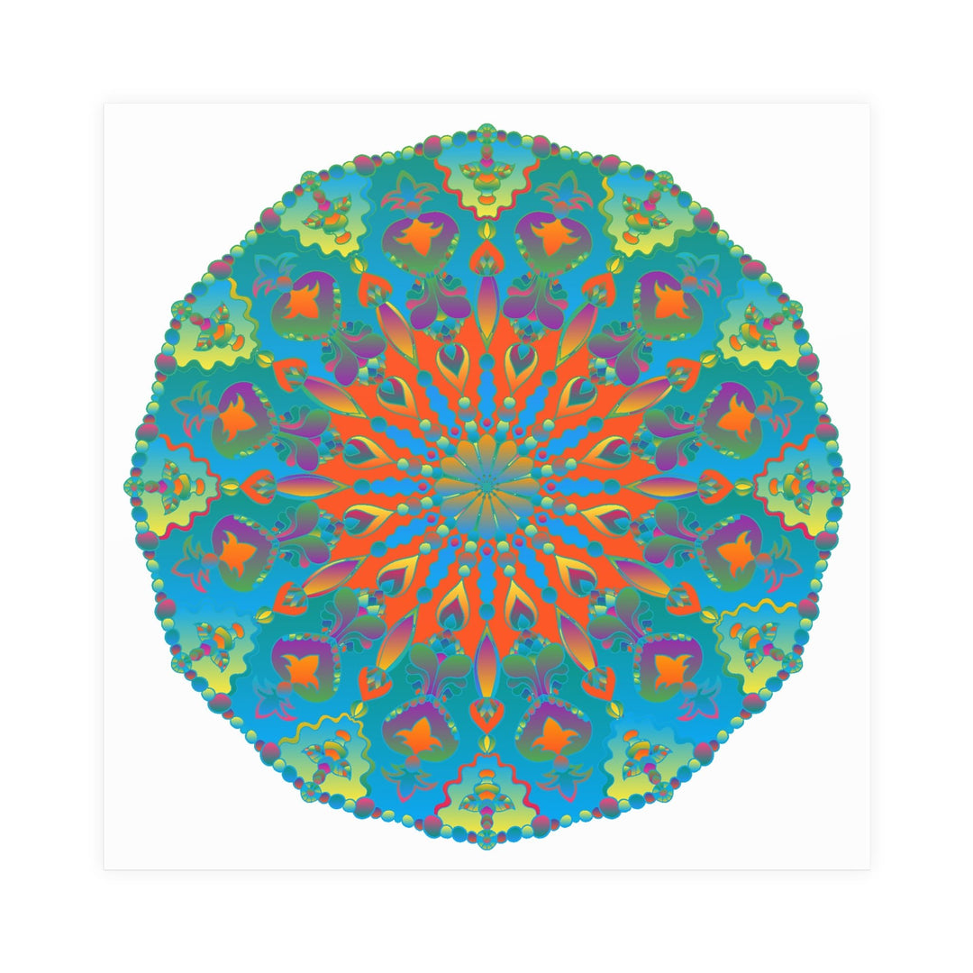 Abstract Geometric Mandala Poster - Colorful Art Print Poster - Blululi