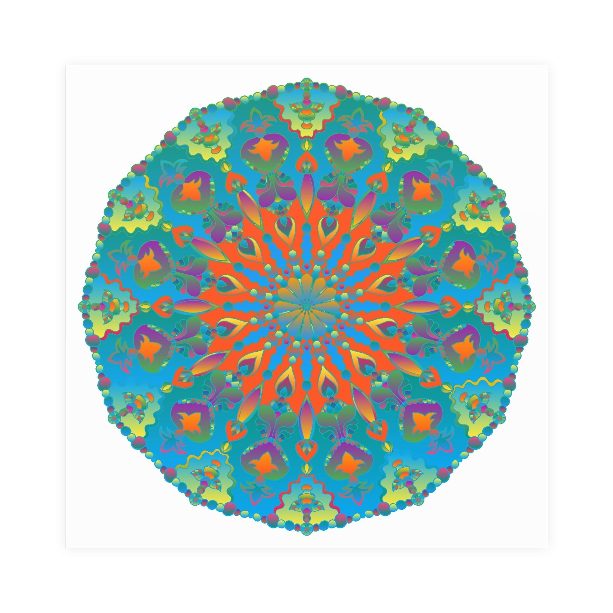 Abstract Geometric Mandala Poster - Colorful Art Print Poster - Blululi