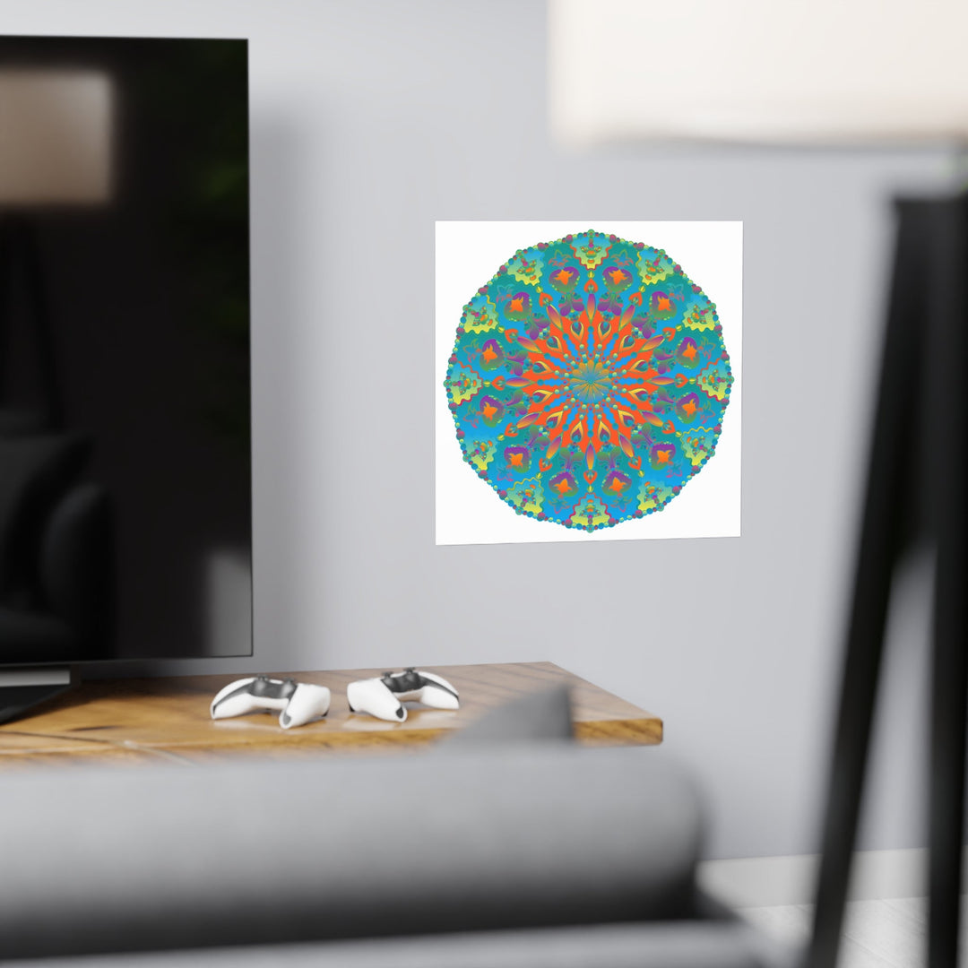 Abstract Geometric Mandala Poster - Colorful Art Print Poster - Blululi