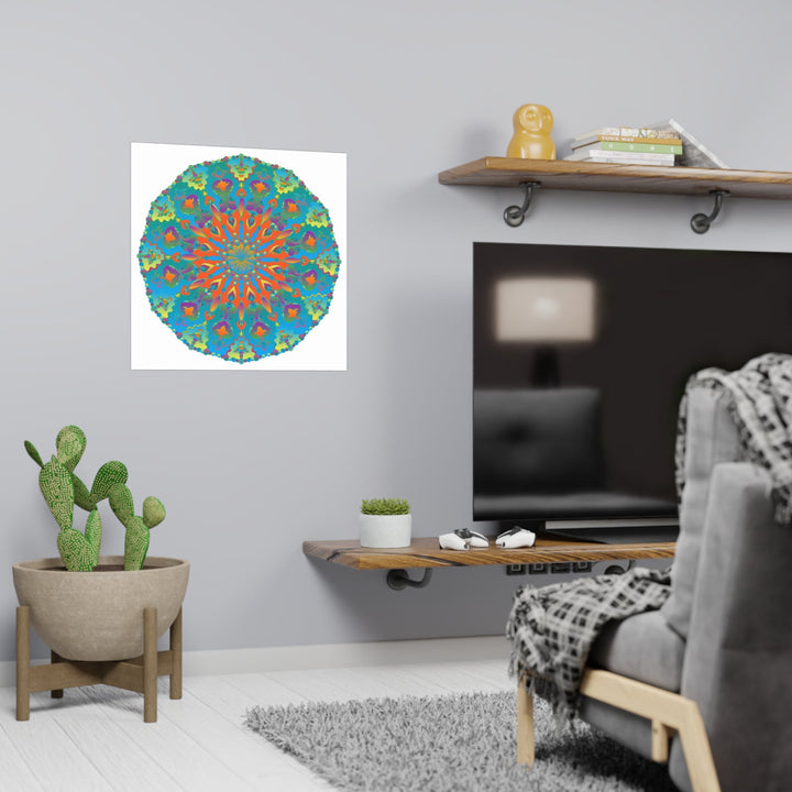 Abstract Geometric Mandala Poster - Colorful Art Print Poster - Blululi