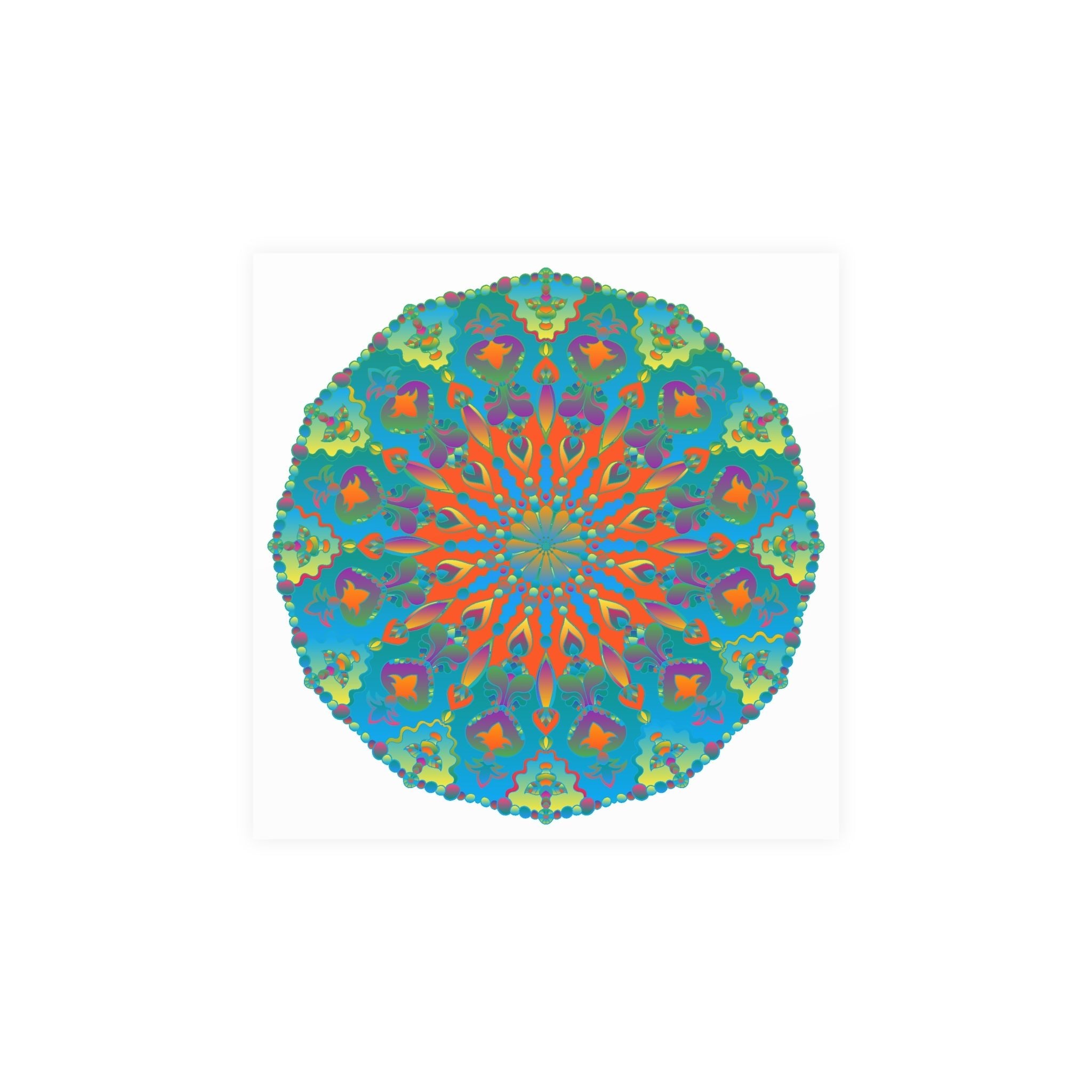 Abstract Geometric Mandala Poster - Colorful Art Print Poster - Blululi