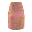 All Over Prints - Women's Pencil Skirt with Hand - Drawn Mandala Design - Gold, Green & Red - Blululi All Over Prints - Blululi