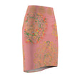 All Over Prints - Women's Pencil Skirt with Hand - Drawn Mandala Design - Gold, Green & Red - Blululi All Over Prints - Blululi