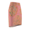 All Over Prints - Women's Pencil Skirt with Hand - Drawn Mandala Design - Gold, Green & Red - Blululi All Over Prints - Blululi