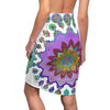 All Over Prints - Women's Pencil Skirt with Hand - Drawn Mandala Design - Light Purple, Azure & Iridescent Shades - Blululi All Over Prints - Blululi