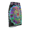 All Over Prints - Women's Pencil Skirt with Hand - Drawn Mandala Design - Light Purple, Azure & Iridescent Shades - Blululi All Over Prints - Blululi