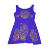 All Over Prints - Women's Skater Dress – Hand - Drawn Mandala and Lotus Flower Art in Purple on Flashy Purple/Blue - Blululi All Over Prints - Blululi