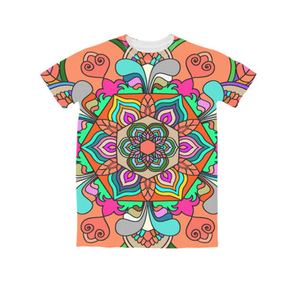 All Over T - Shirt Unisex All - Over Print Mandala T - Shirt - Vibrant Double - Si - Blululi