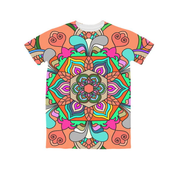 All Over T - Shirt Unisex All - Over Print Mandala T - Shirt - Vibrant Double - Si - Blululi