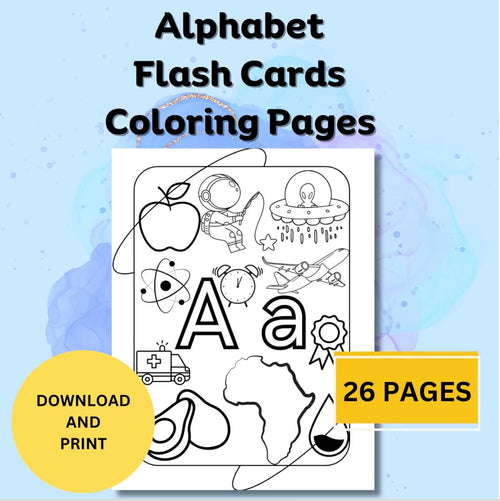26 Alphabet Flashcards — Printable Coloring Pages for Kids