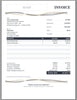 A clean, professional invoice template with a white background, black text, and subtle gray wavy accents. The template includes fields for company details, invoice number, date, and payment information, with a prominent 'INVOICE' header and a 'TOTAL DUE' section at the bottom.