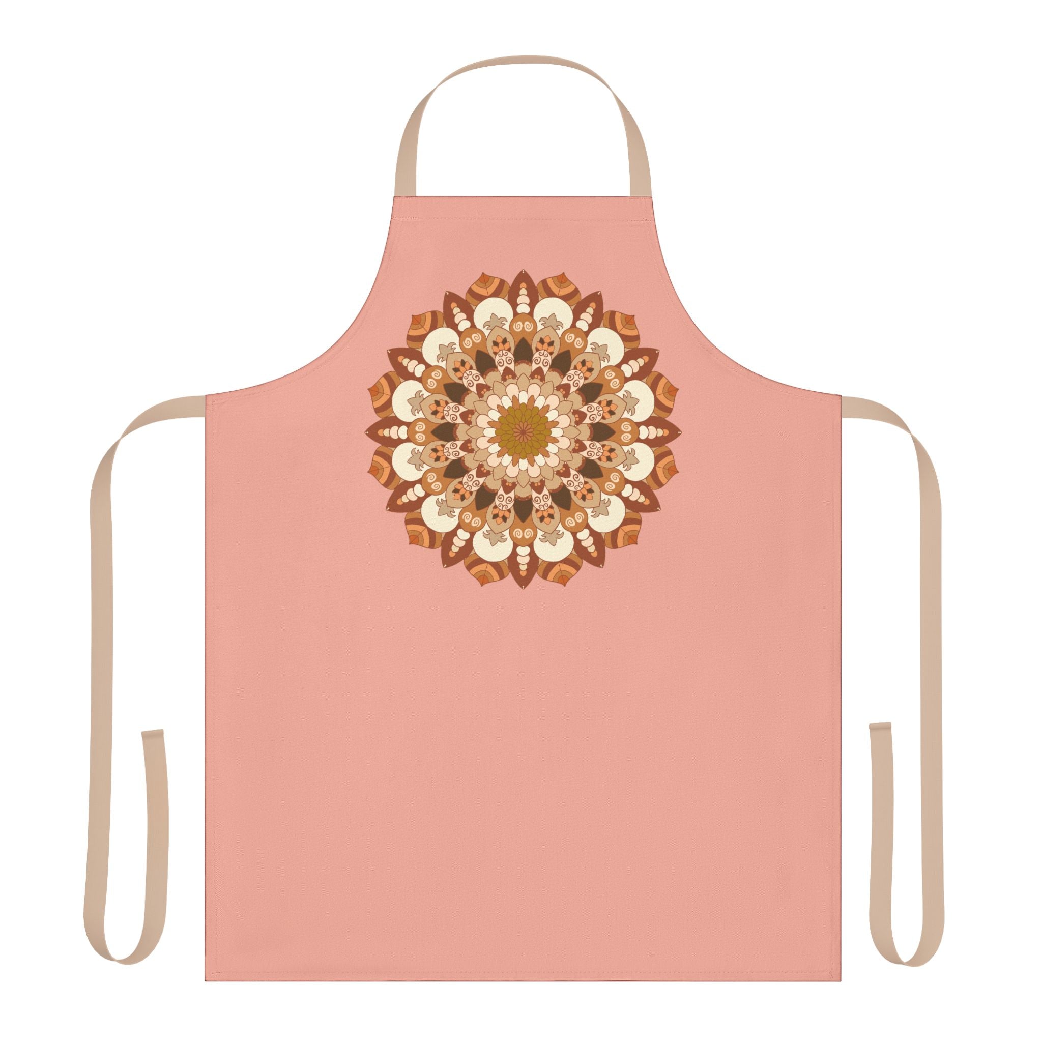 Apricot Mandala Apron - Hand Drawn Art All Over Prints - Blululi