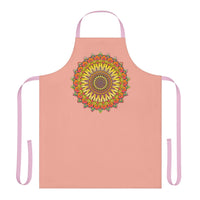 Apricot Mandala Apron - Hand - Drawn Art All Over Prints - Blululi