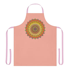 Apricot Mandala Apron - Hand - Drawn Art All Over Prints - Blululi