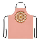 Apricot Mandala Apron - Hand Drawn Art All Over Prints - Blululi