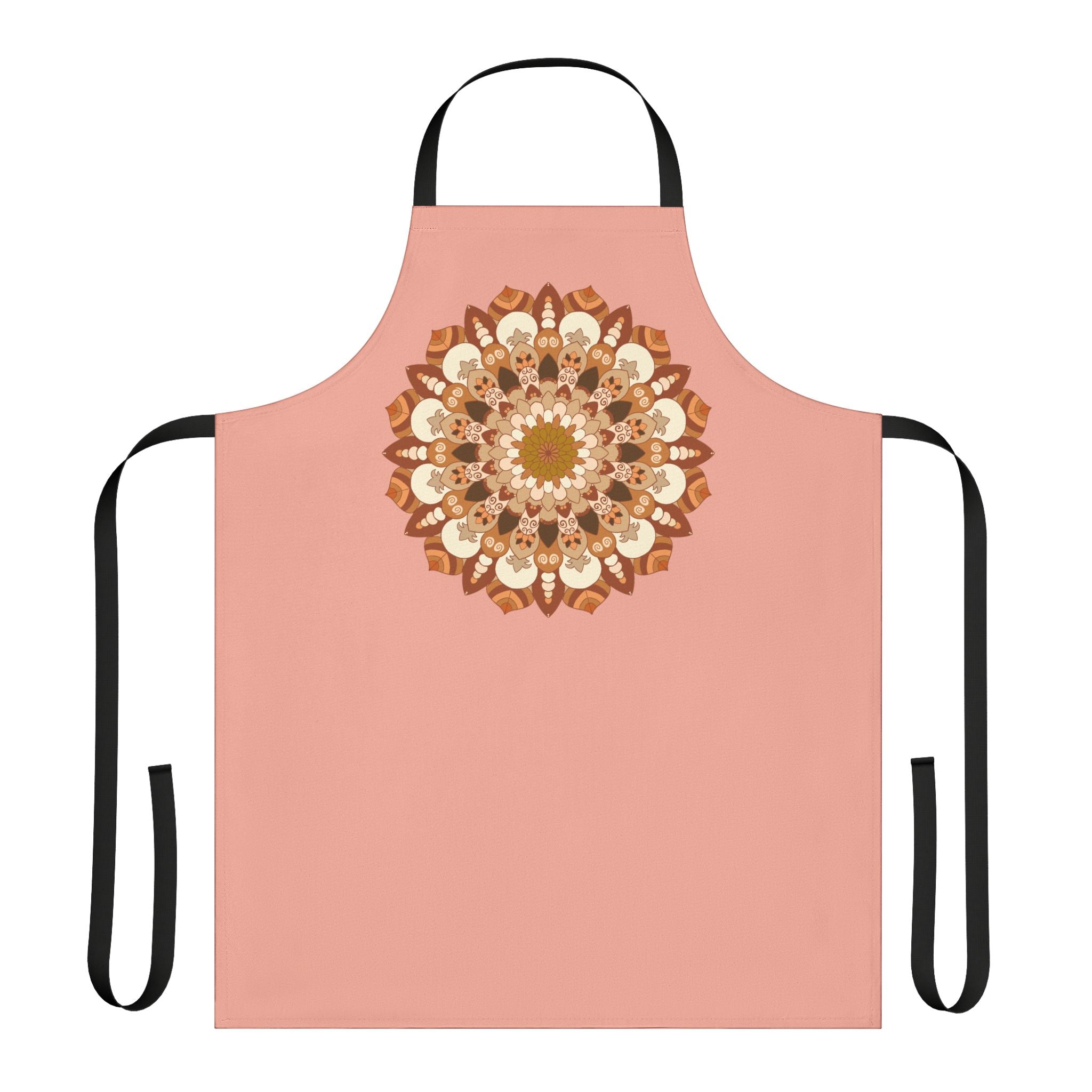 Apricot Mandala Apron - Hand Drawn Art All Over Prints - Blululi