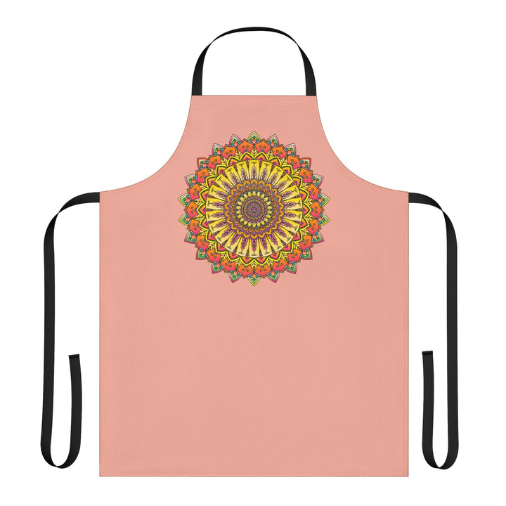 Apricot Mandala Apron - Hand - Drawn Art All Over Prints - Blululi