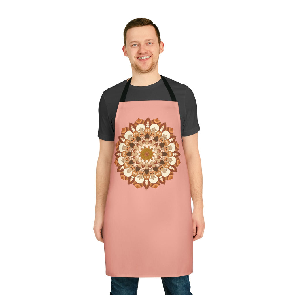 Apricot Mandala Apron - Hand Drawn Art All Over Prints - Blululi