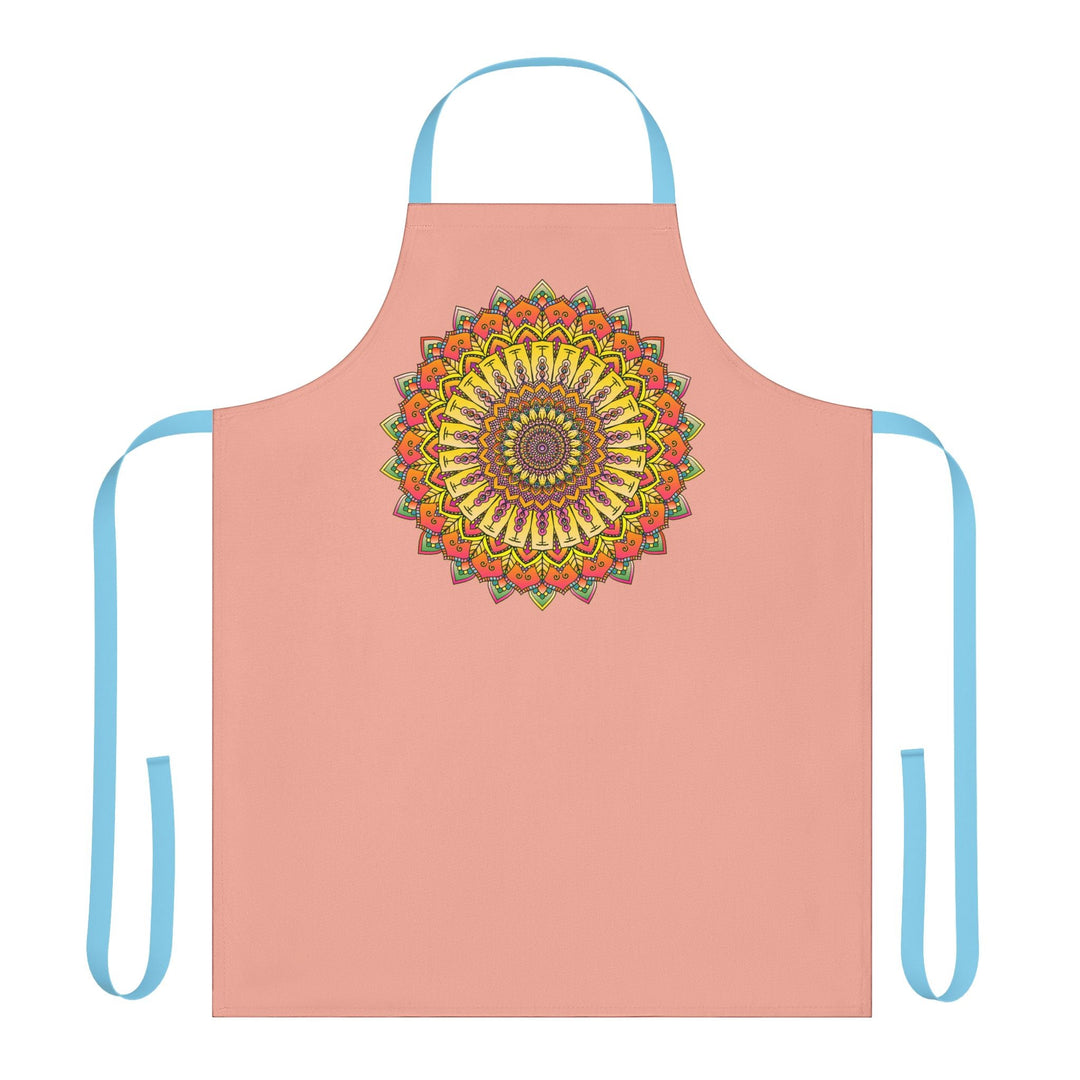 Apricot Mandala Apron - Hand - Drawn Art All Over Prints - Blululi